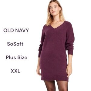 Old Navy Purple Mini Sweater Dress SoSoft Women’s Plus Size XXL